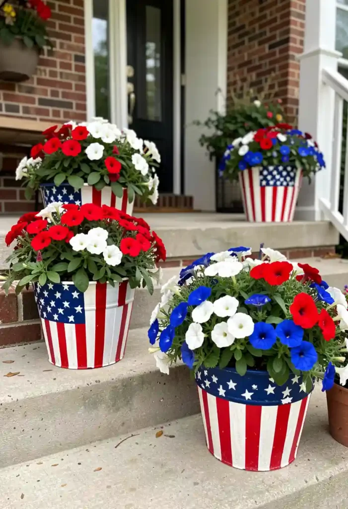 American Flag Planters