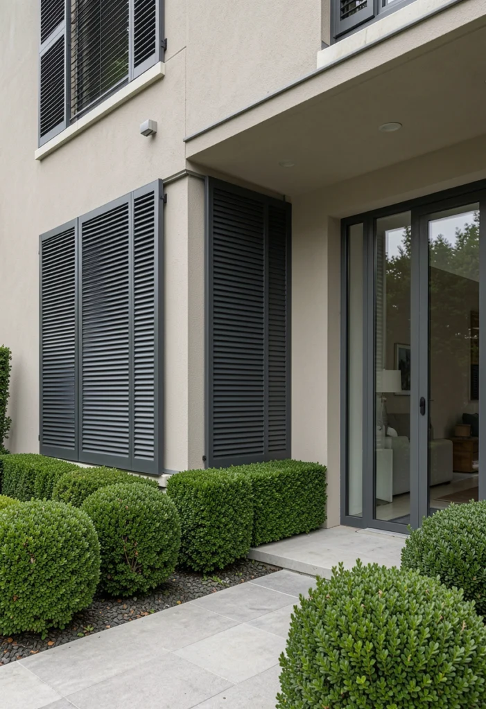 Charcoal Gray Minimalist Shutters