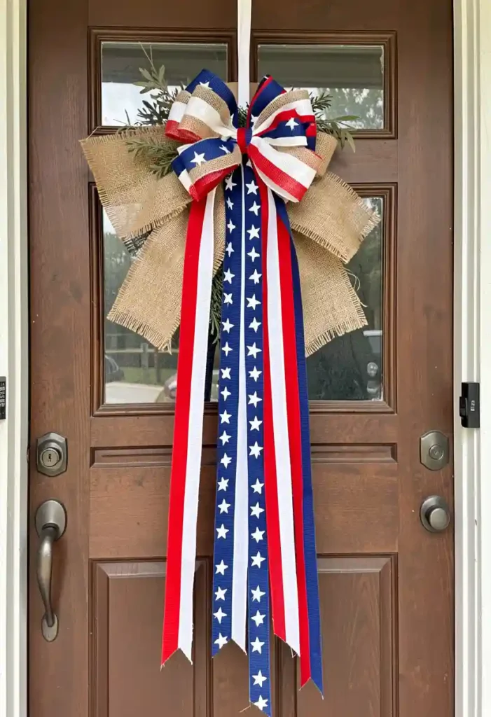  Patriotic Burlap Door Swag