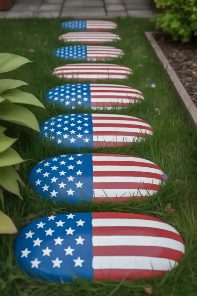 Patriotic Painted Pathway Stones