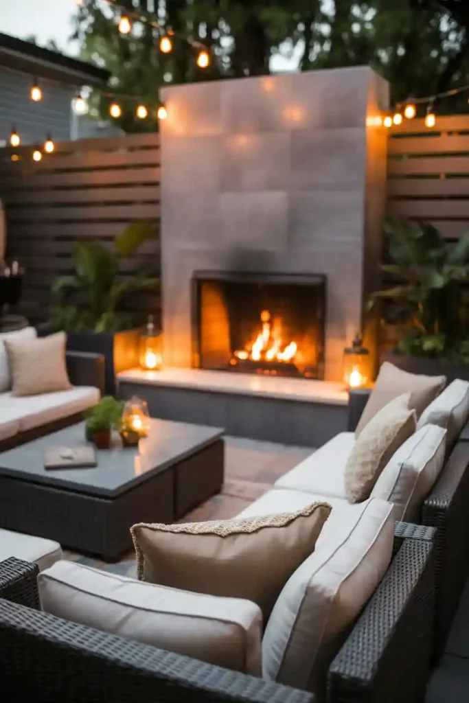 Small Patio Fireplace Corner