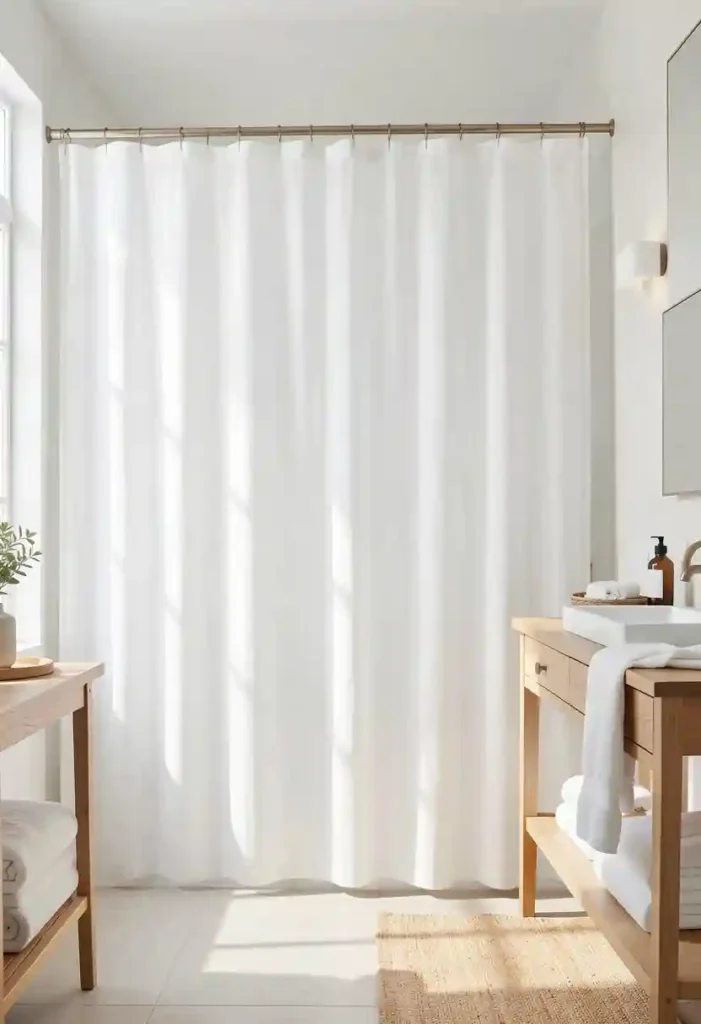 Use Light and Airy Shower Curtains