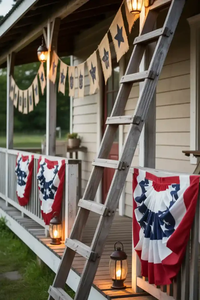  Vintage Ladder Flag Display