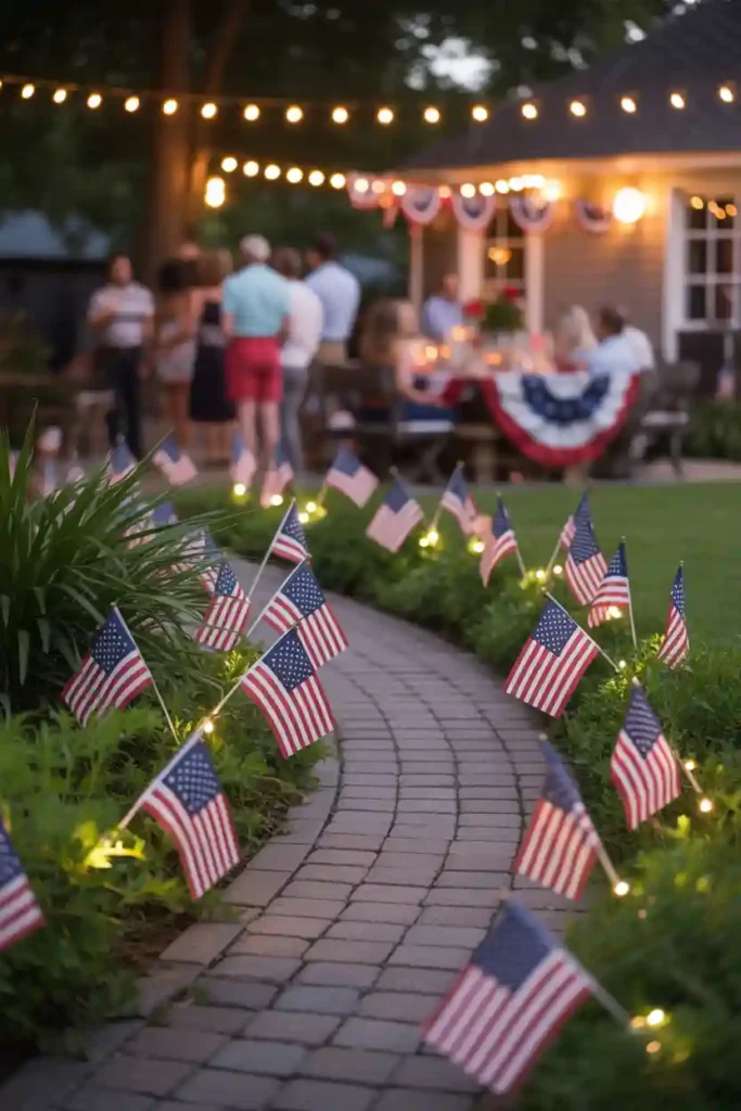 Patriotic Garden Flag Pathway