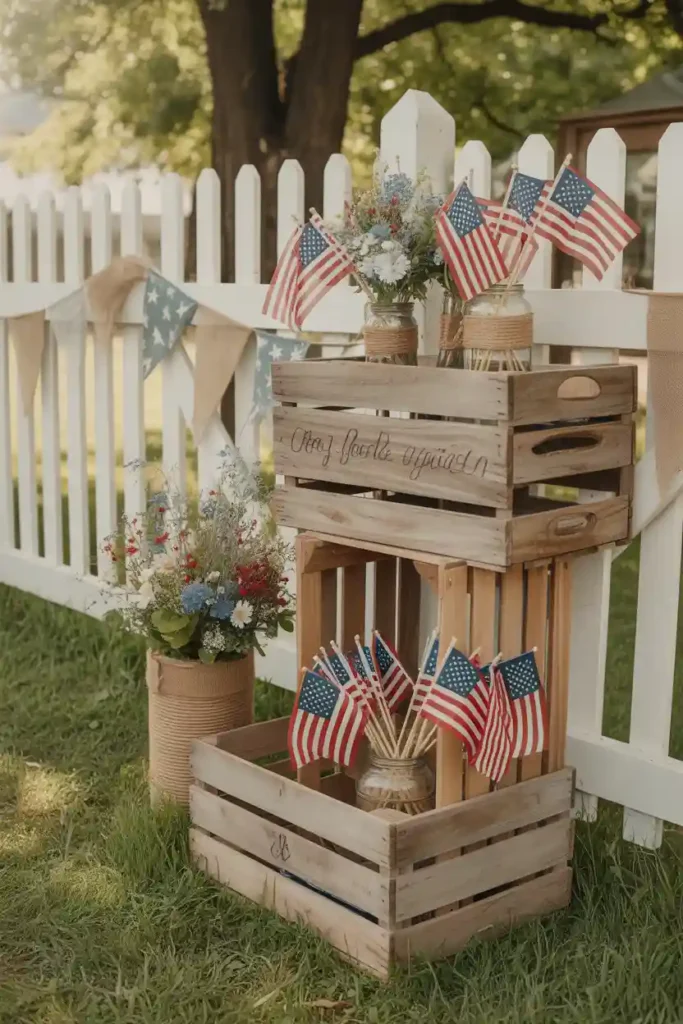 Rustic Crate Fence Displays
