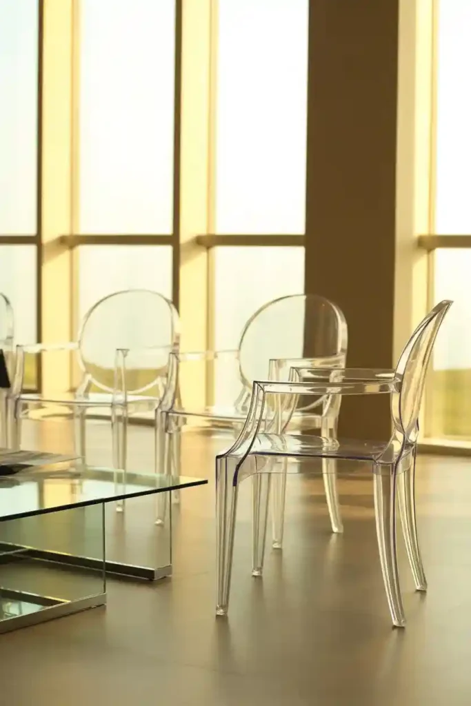 Use Glass or Acrylic Furniture