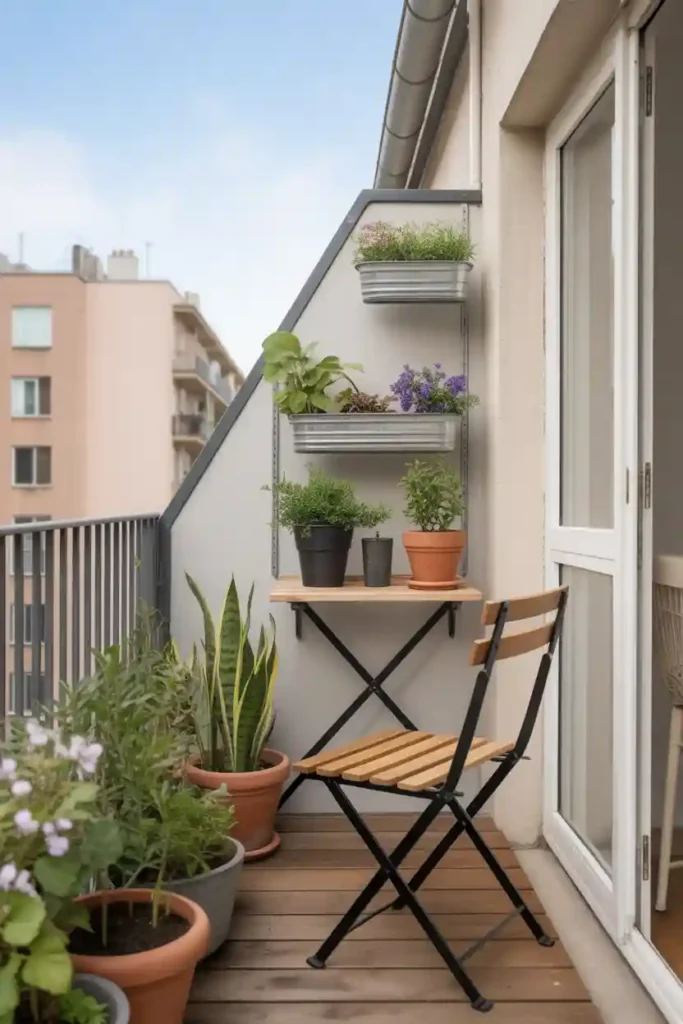 Foldable Garden Table with Pots