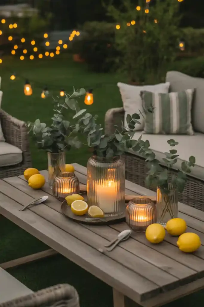 Lemon Eucalyptus Candle Display