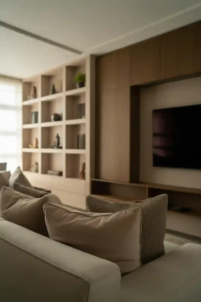 Sleek Built-In Shelving