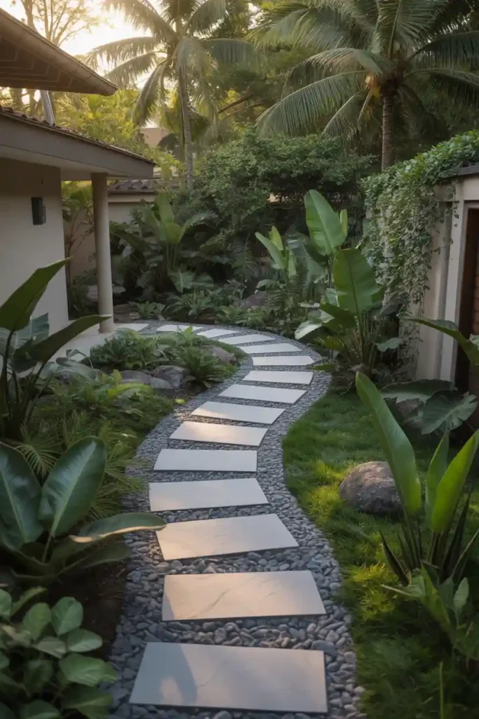 Stone Pathways Through Greenery