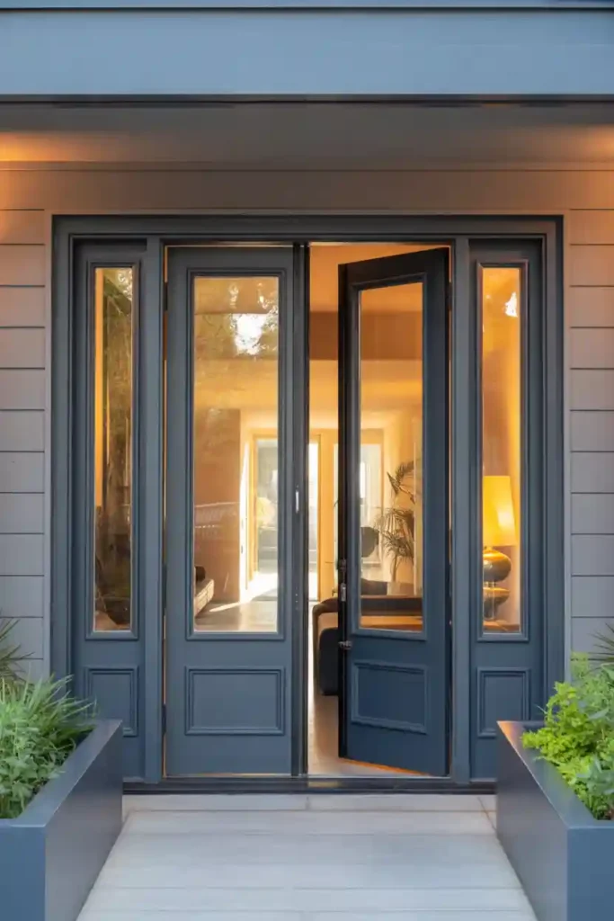  Double Doors with Side Glass Panels