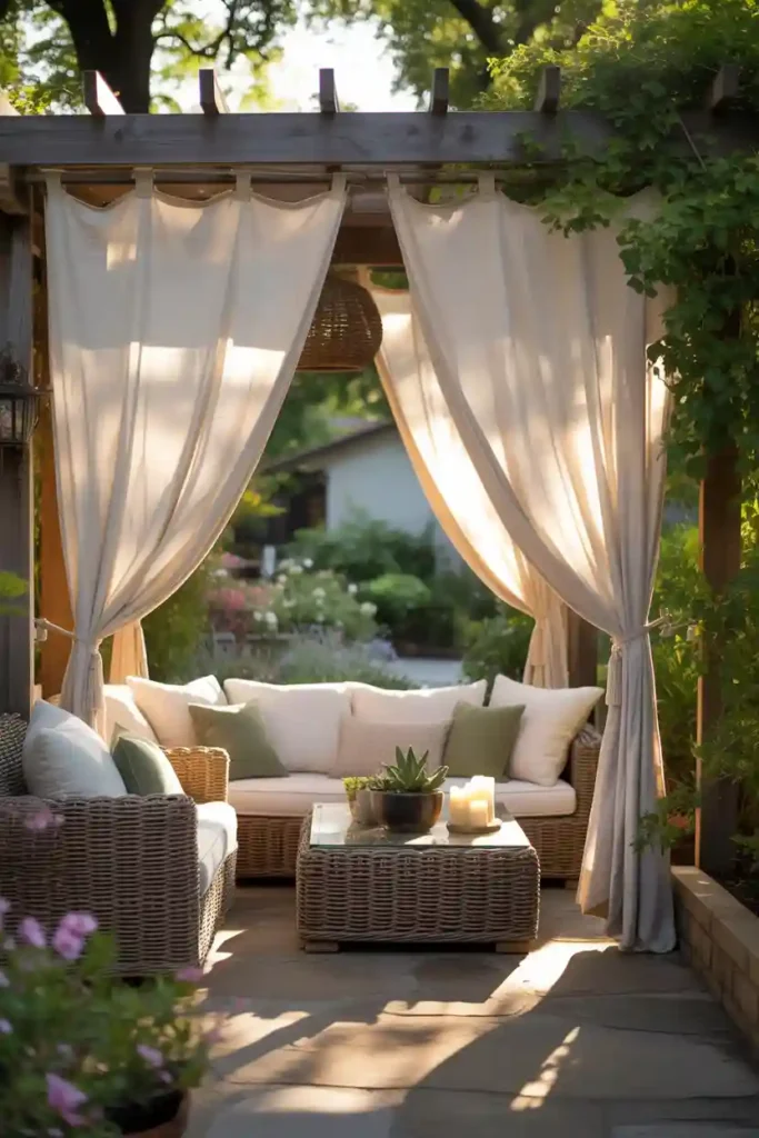 . Install Outdoor Curtains or Drapes
