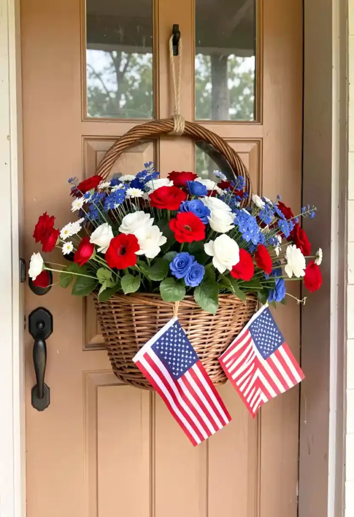 Rustic Patriotic Door Basket