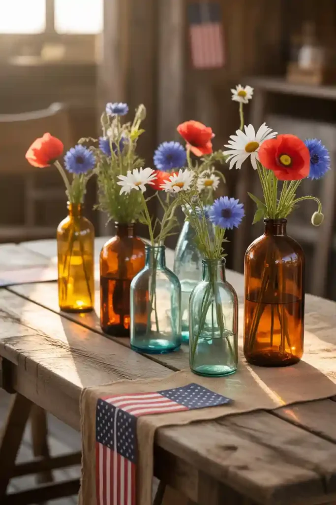 Vintage Bottle Flower Vases