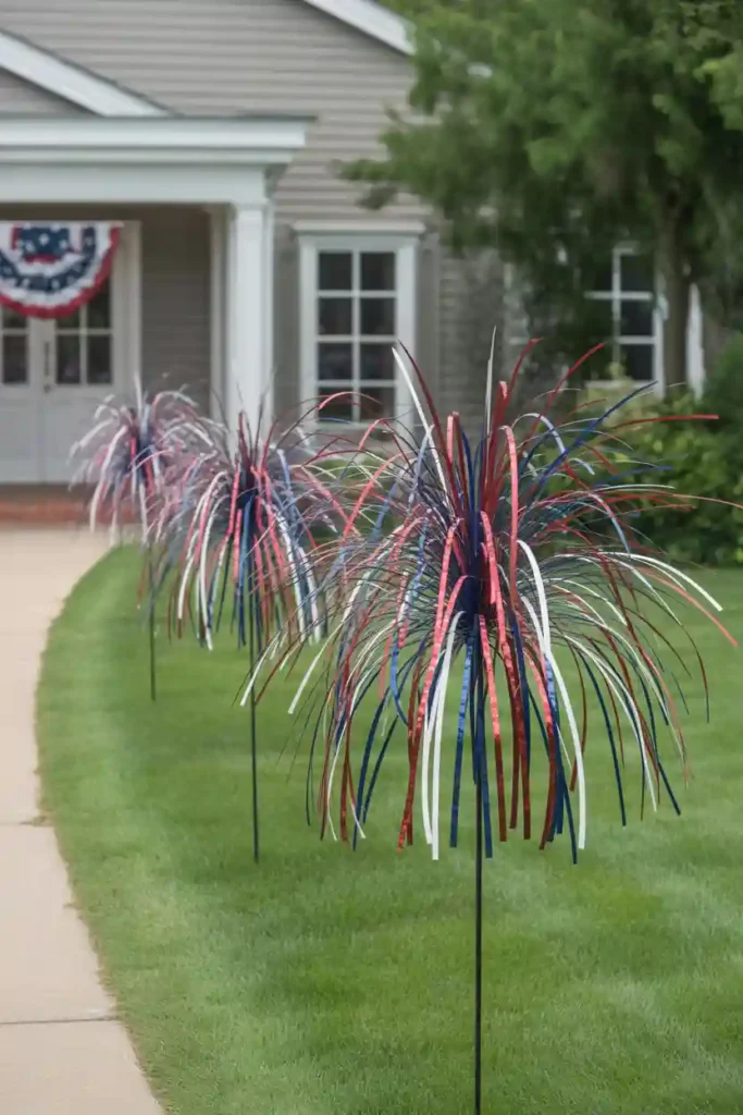 Firework Inspired Garden Stakes