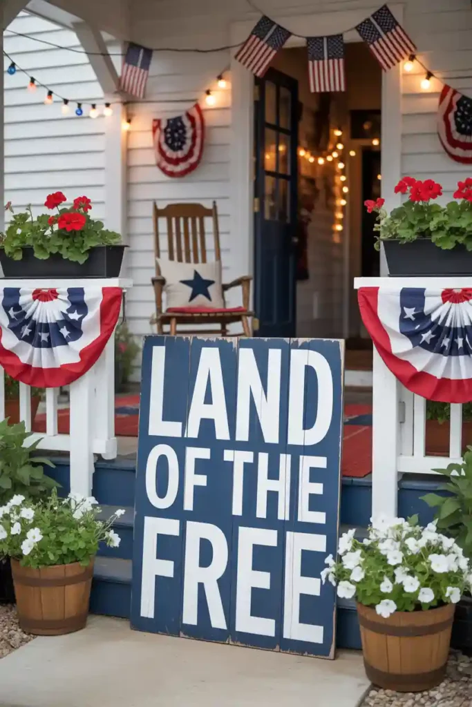 Patriotic Porch Sign Display