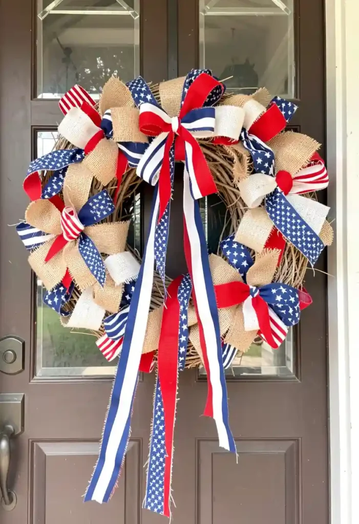 Patriotic Ribbon Wreath