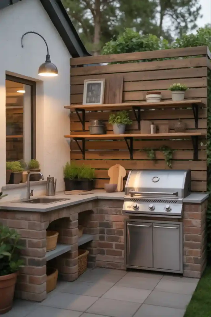 Rustic Brick Outdoor Kitchen