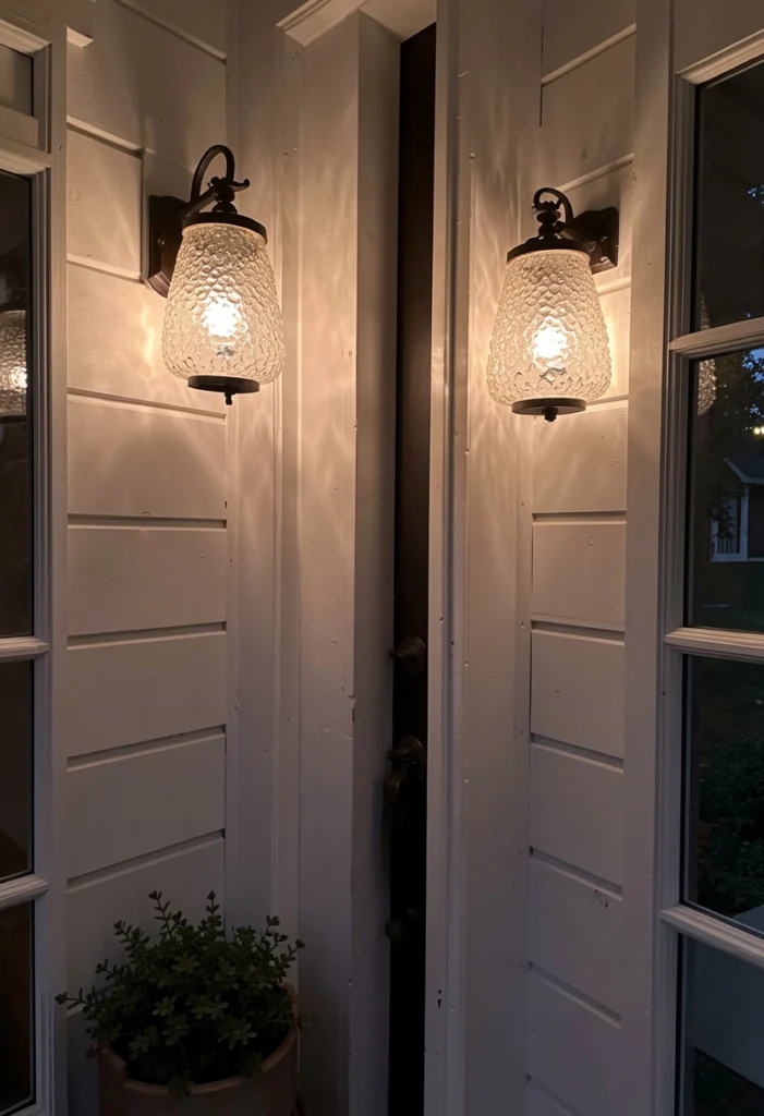 Wall-Mounted Lanterns with Seeded Glass