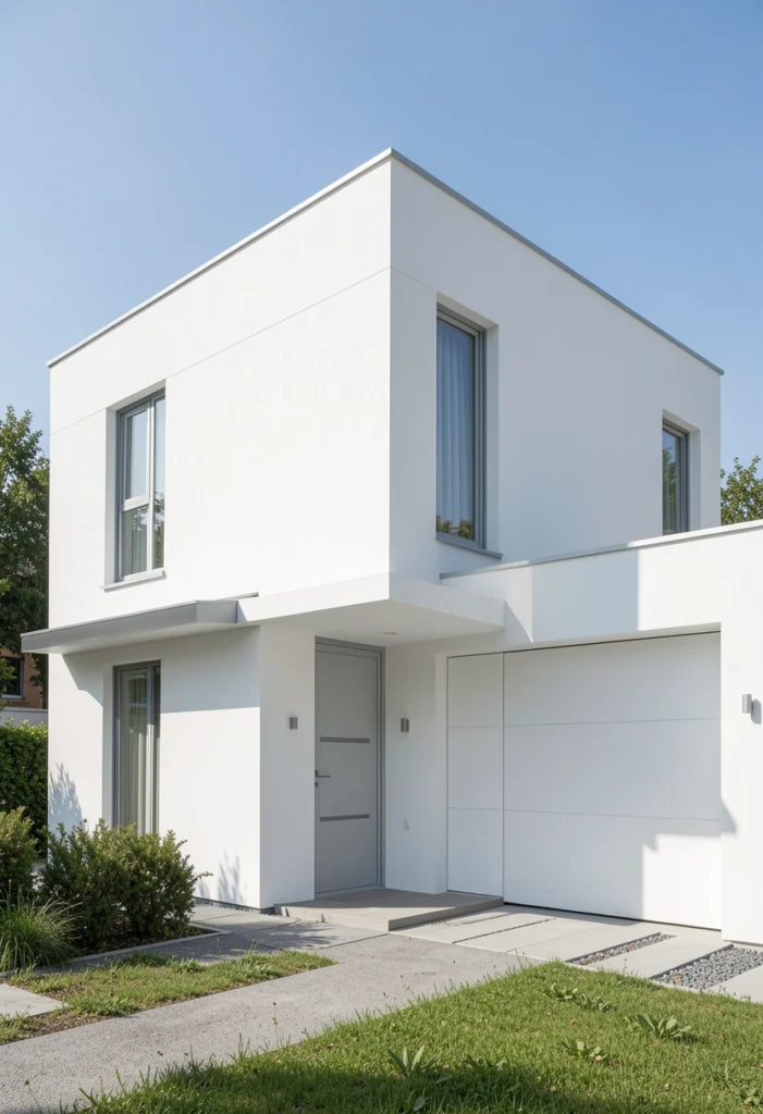 All-White Minimalist Facade