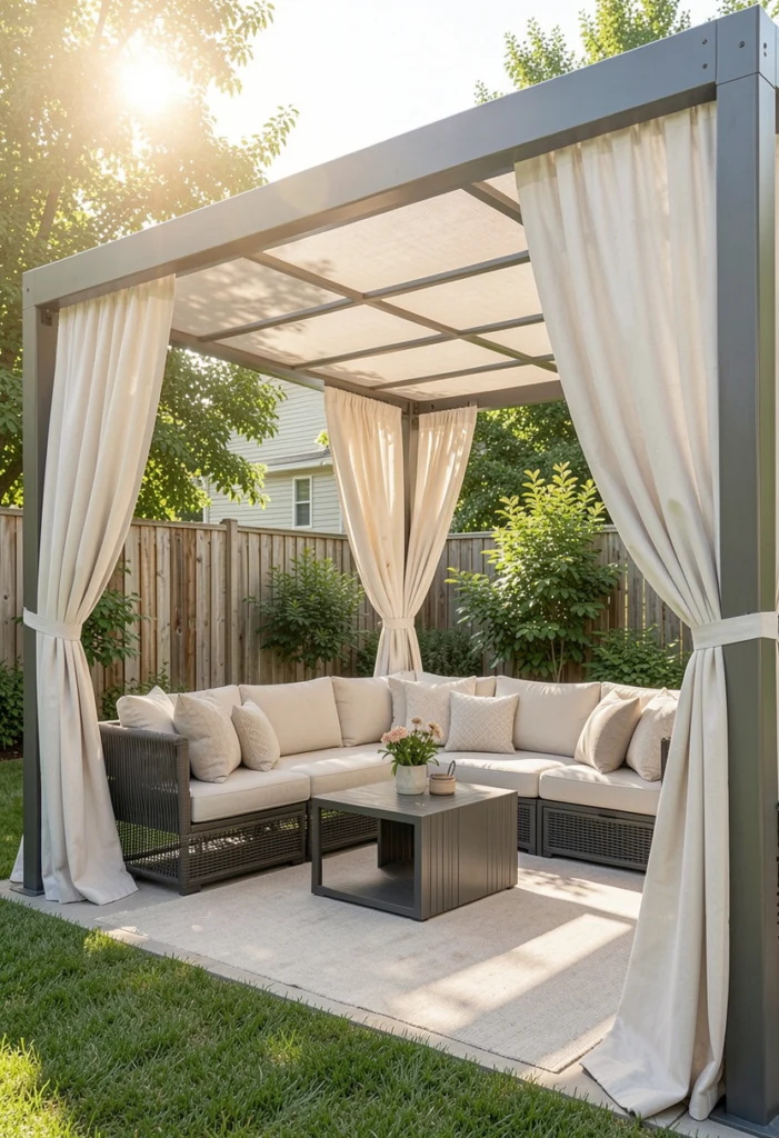 Install a UV-Blocking Pergola with Canopy