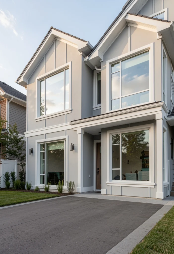 Light Gray with Crisp White Trim
