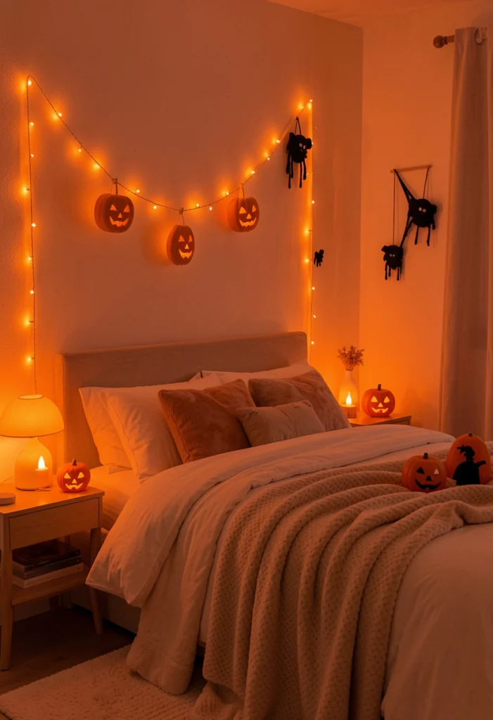 Soft Orange & Warm Lighting Setup