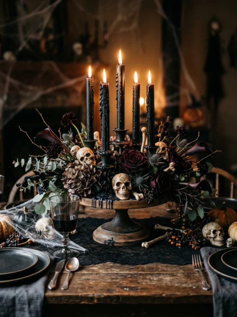 Spooky Candle Cluster Centerpiece