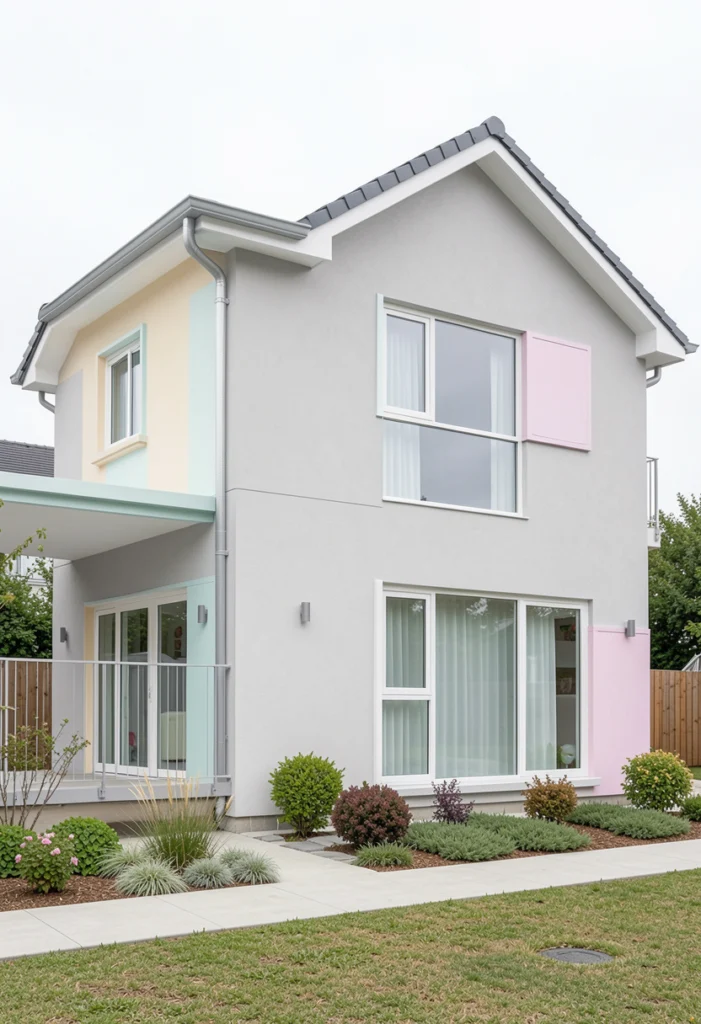  Light Gray with Pastel Accents