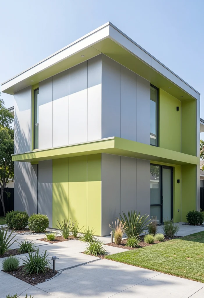 Silver Gray with Pistachio Green Accents