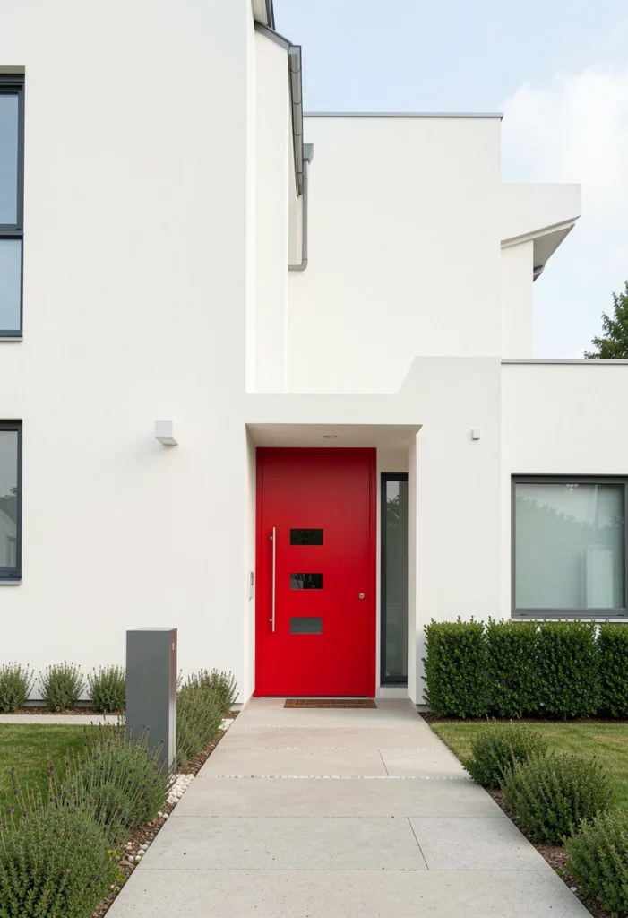 White with Bold Entry Door