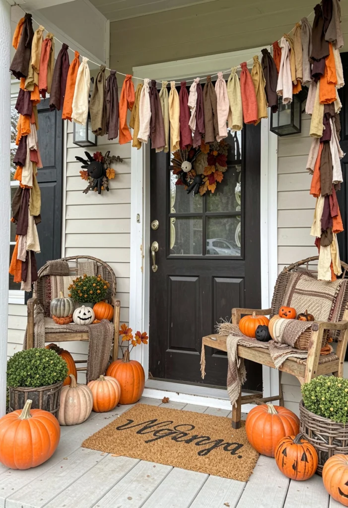  DIY Fall Fabric Rag Garland