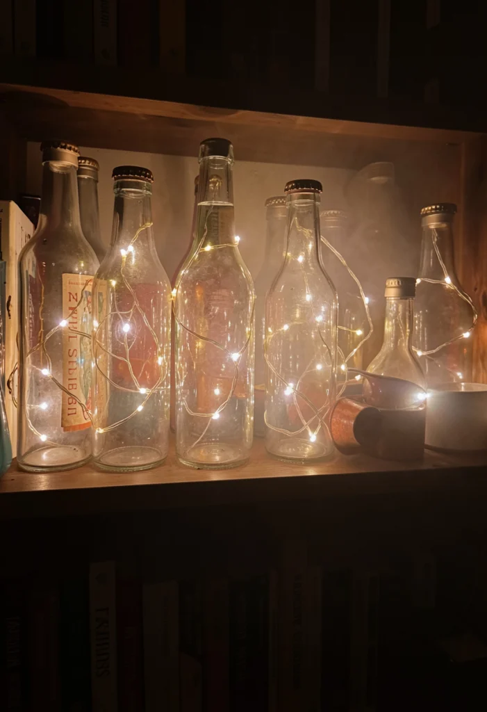 Moody Fairy Light Bottles