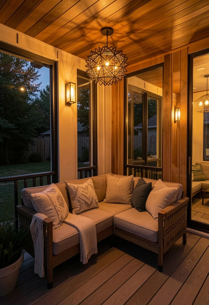 Statement Lighting Porch Design