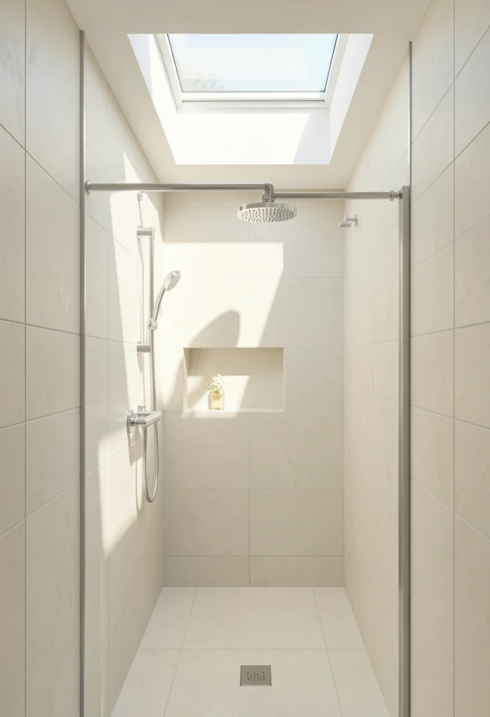 Walk-In Shower with Skylight