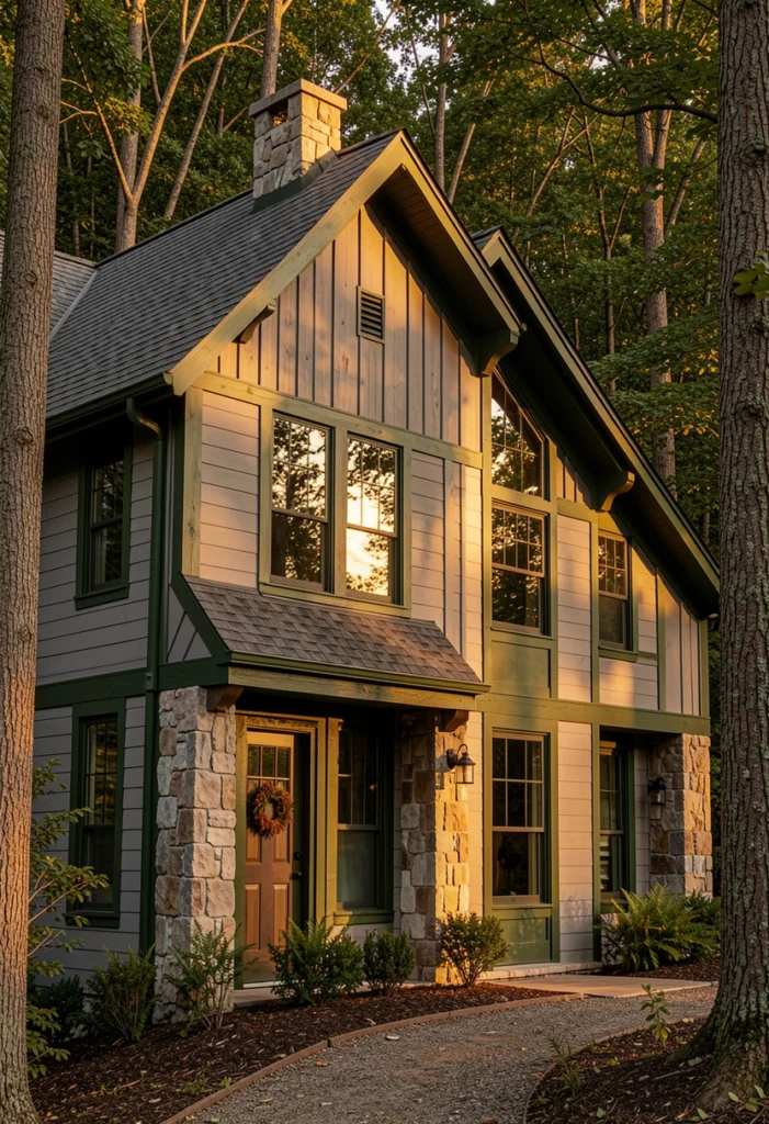 Warm Gray with Deep Olive Green