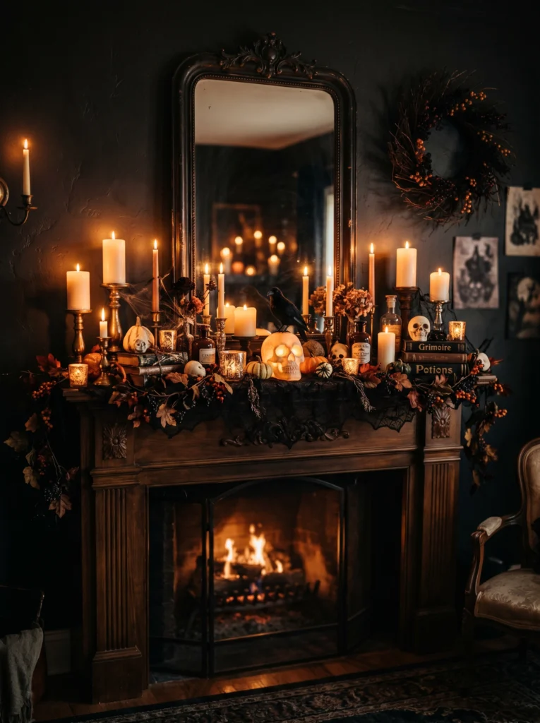 Glowing Candle Mantle