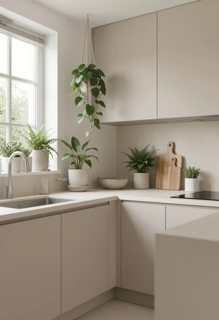 Greenery and Natural Touches in Modern Kitchens