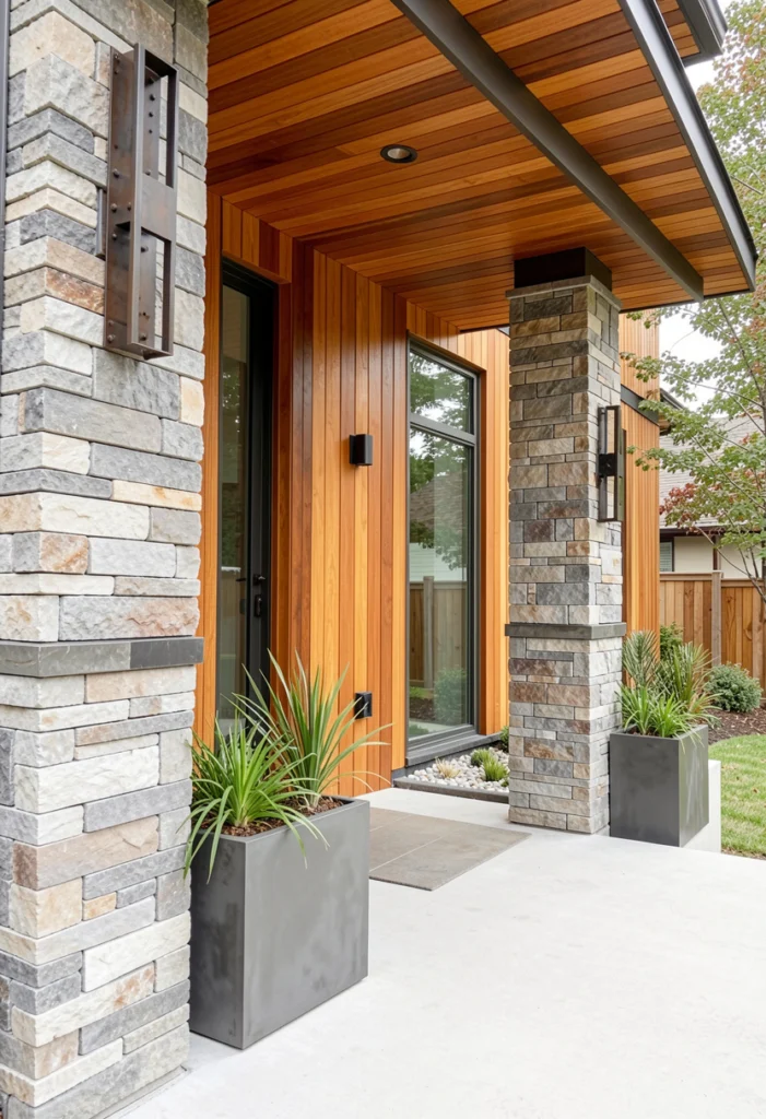 Mixed Material Modern Porch