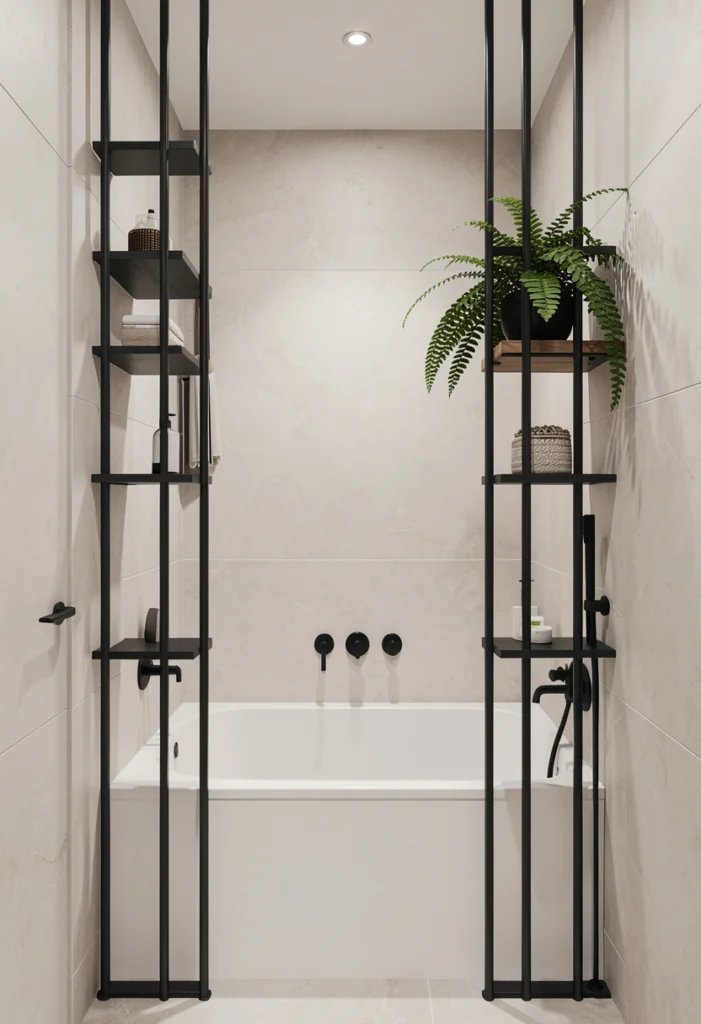 Vertical Storage Around Tub