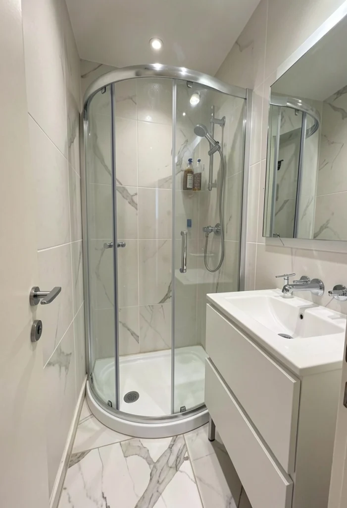 Compact Curved Glass Shower
