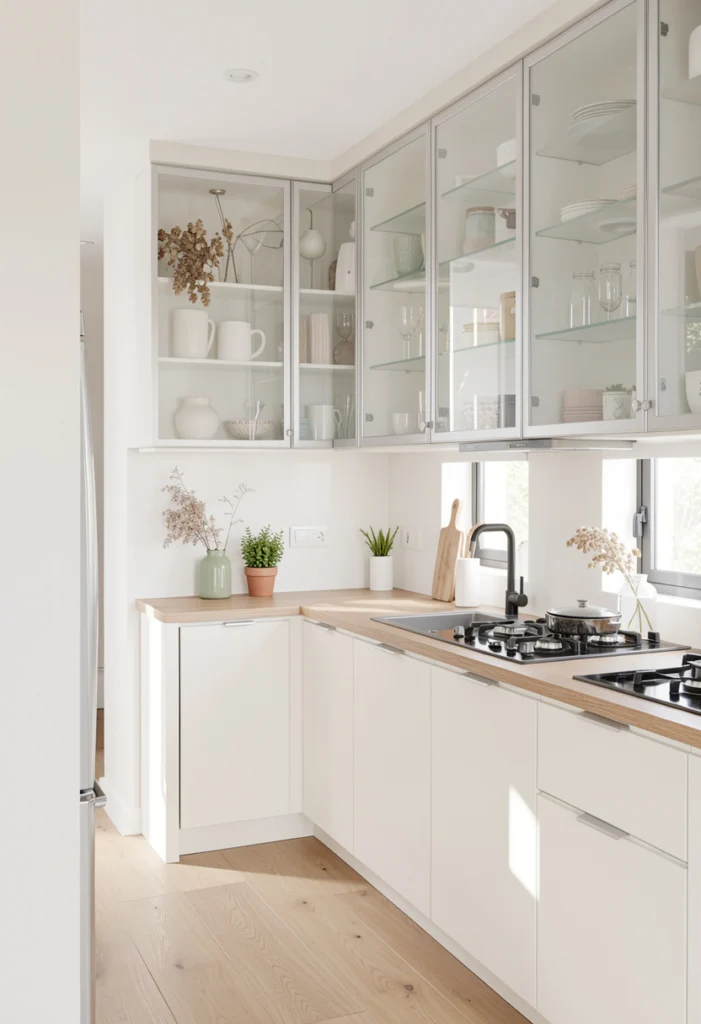 Glass Cabinets for Visual Lightness