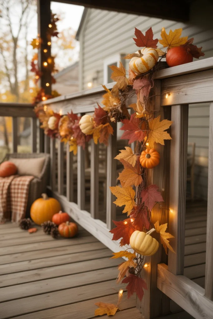 DIY Autumn Garland for Railings