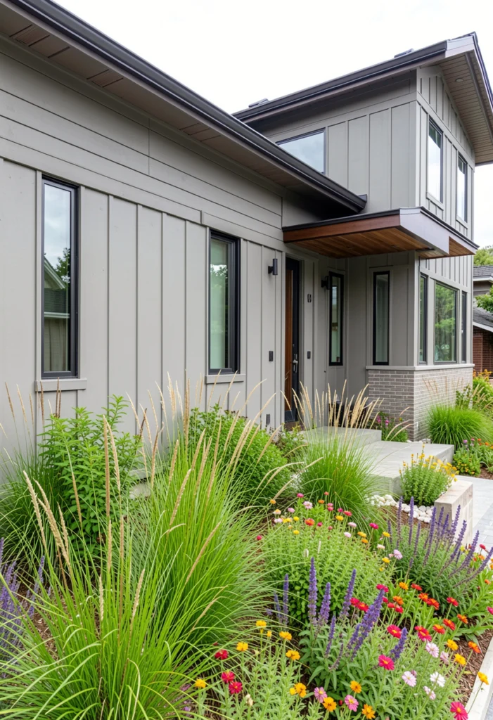  Gray with Green Landscaping Contrast