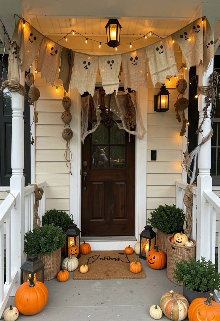 DIY Burlap Ghost Garland