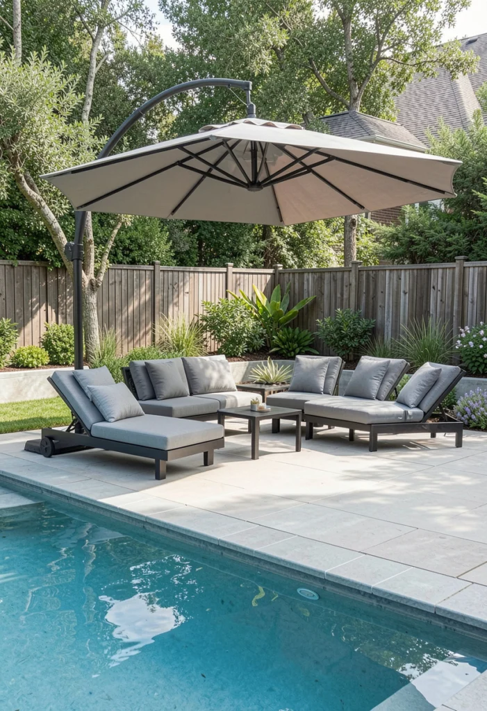 . Add Large Cantilever Umbrellas