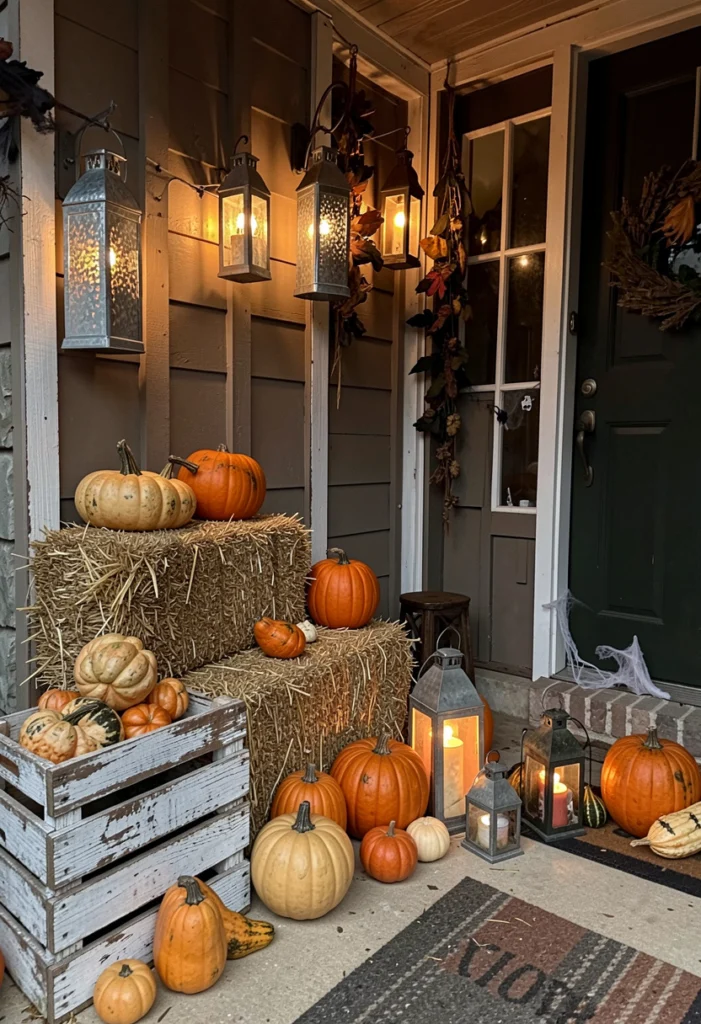 Galvanized Metal Lantern Glow Setup