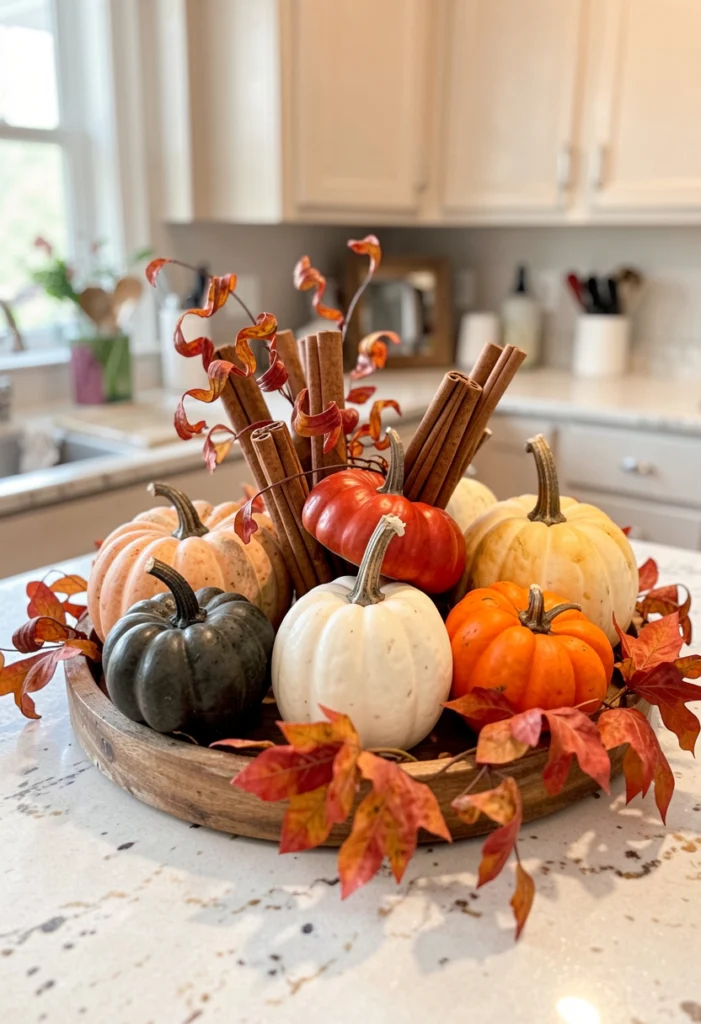 Seasonal Centerpieces with Pumpkins and Foliage