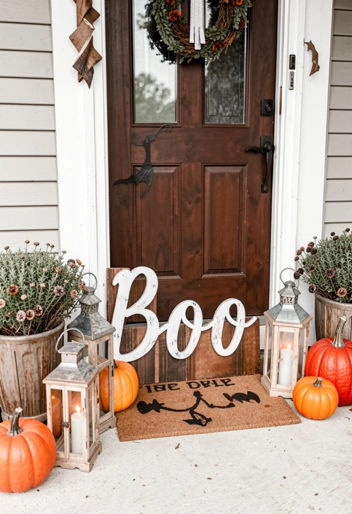 . Simple “Boo” Wooden Sign