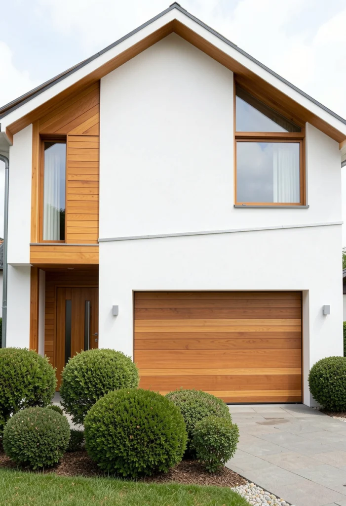 . White and Natural Wood Combination